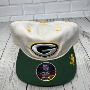 Green Bay Packers NFL Offwhite Team Apparel Hat Snapback‎ Cap New Youth